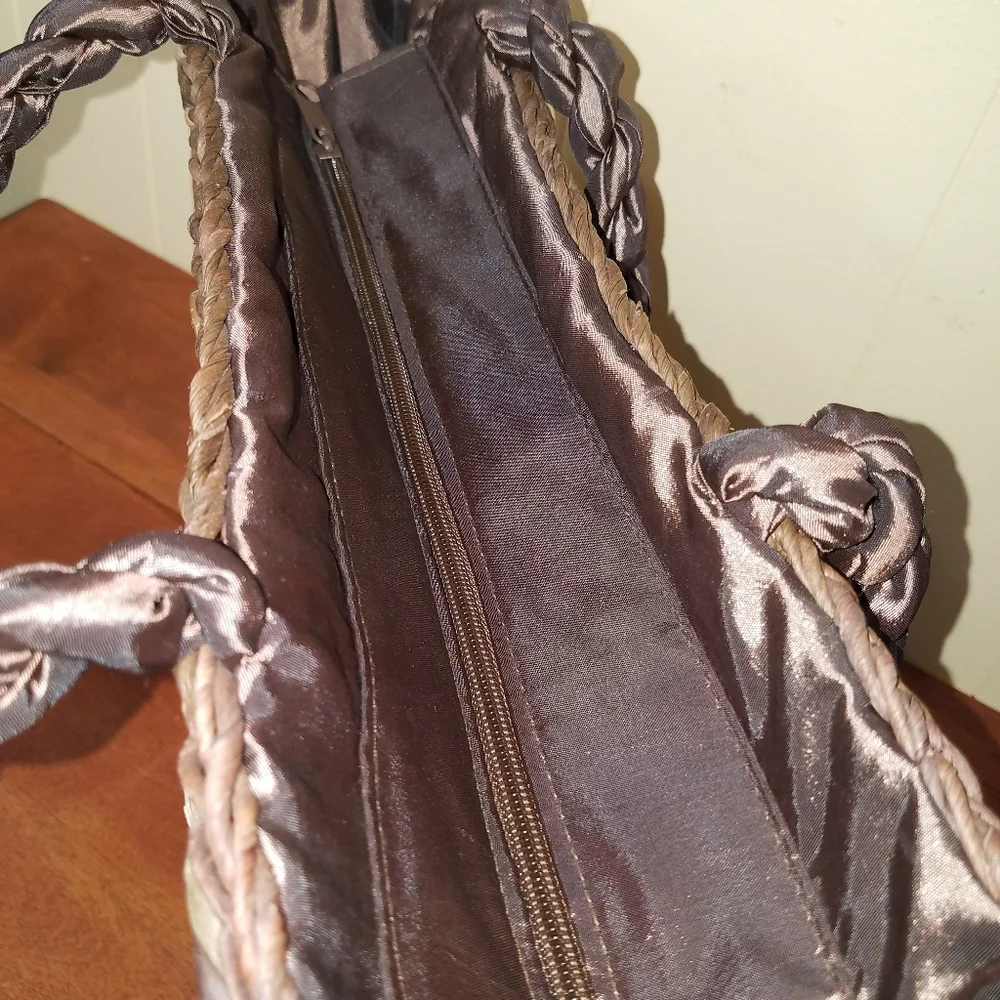 Cappelli Taupe Beige Brown Maxi Straw Tote Bag
